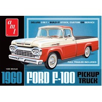 AMT 1/25 1960 FORD F-100 PICKUP W/TRAILER NEW TOOLING PLASTIC MODEL KIT