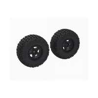 Arrma DBoots Fortress SC Tyres on Black Wheels, 2pcs