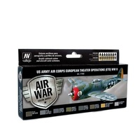 Vallejo Model Air US Army Air Corps European Theater Op (ETO) WWII Colour Acrylic Paint Set [71182]