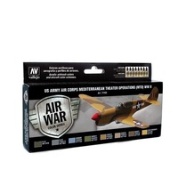 Vallejo Model Air US Army Air Corps Mediterranean Theater Op (MTO) WWII Acrylic Paint Set [71183]