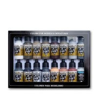 Vallejo Model Air Weathering Set 16 Colour Acrylic Airbrush Paint Set [71194]