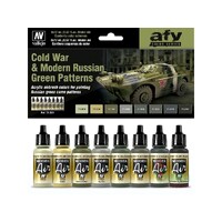 Vallejo Model Air Cold War & Modern Russian Green Patterns 8 Colour Acrylic Paint Set [71621]