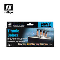 Vallejo Model Air Titanic Colours Acrylic 8 Colour Paint Set  71646