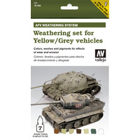 Vallejo Model Air AFV Set Weathering for Yellow / Grey vehicles 7 Colour Acrylic Paint Set [78405]