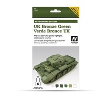 Vallejo Model Air AFV Set UK Bronze Green 6 Colour Acrylic Paint Set [78407]