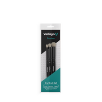 VALLEJO HOBBY BRUSHES: DRY BRUSH SET - NATURAL HAIR (S, M & L) B07990