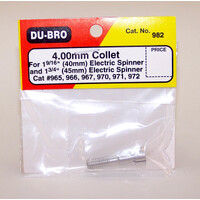 DUBRO 982 4.00MM COLLET FOR 1 9/16in & 1 3/4in ELEC SPINNER (1PK)