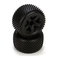 ECX Circuit Tyres, Premount, Black Wheel (2)