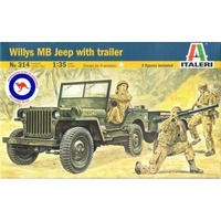 ITALERI 1/35 WILLYS MB JEEP WITH TRAILER  AUS DECALS ITA-00314