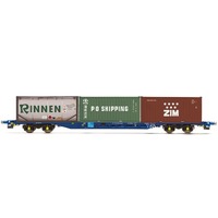 HORNBY KFA CONTAINER WAGON WITH 2 X 20' CONTAINERS & 1 X 20' TANKTAINER - ERA 11R60239